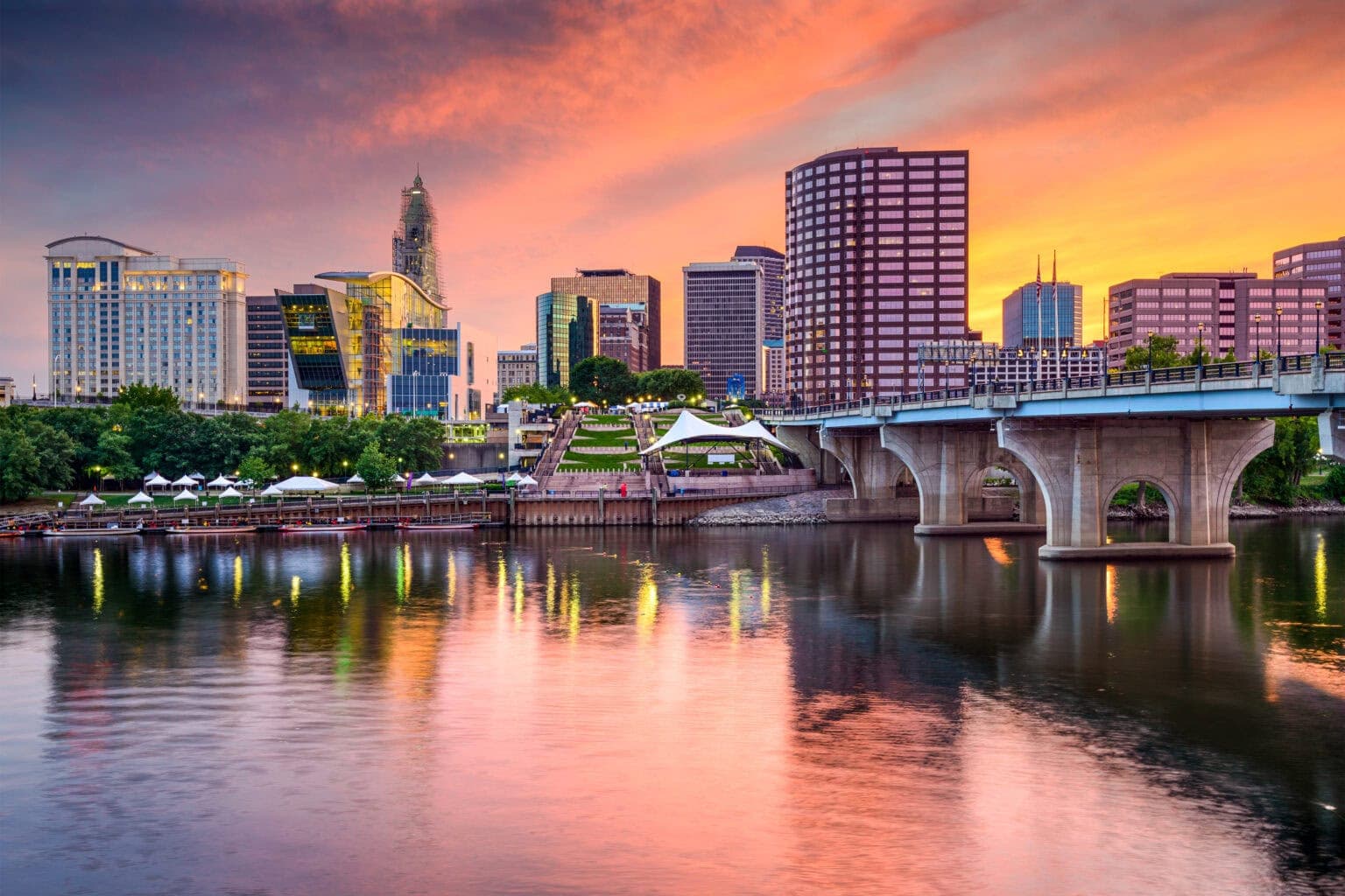 Downtown Hartford, Connecticut skyline.