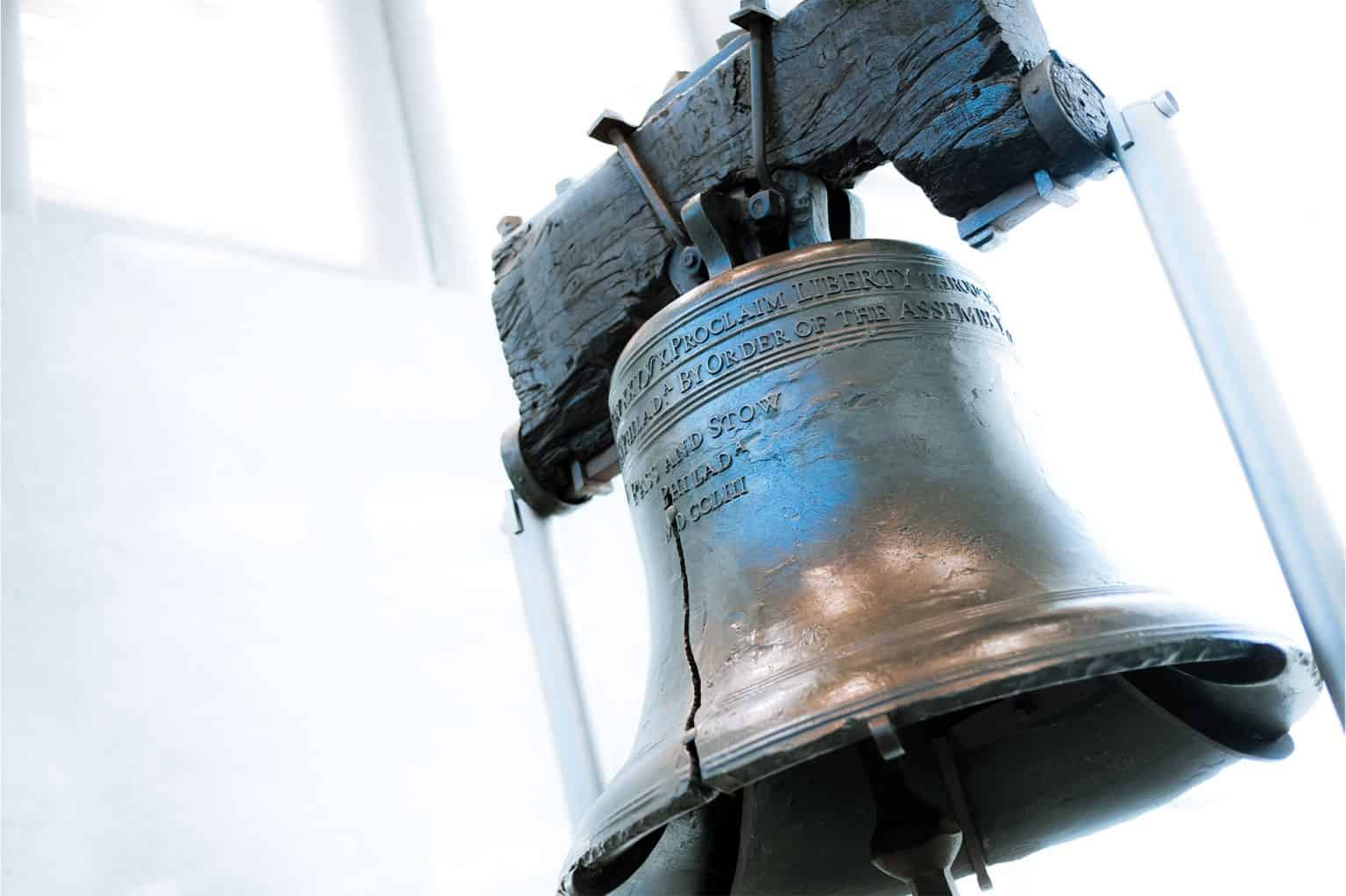 The Liberty Bell in Philadelphia, Pennsylvania.